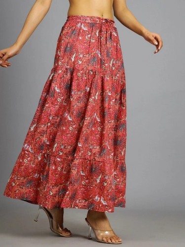 Indian multi floral long - indian, frill