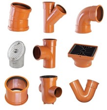 Underground Drainage - 110mm Pipe Fittings - Junctions / Grids / Bends / Gullys