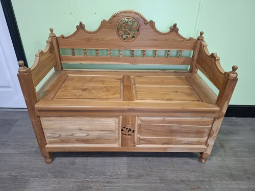 Lovely carved storage - carved, bench