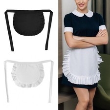1Pcs Waitress Maid Style Waist Apron Black White Half Apron  Kitchen Party