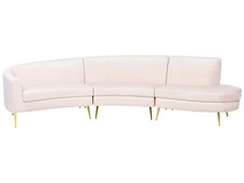 4 Seater Curved Velvet Sofa