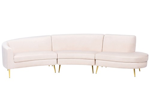 Seater curved velvet sofa - 4,