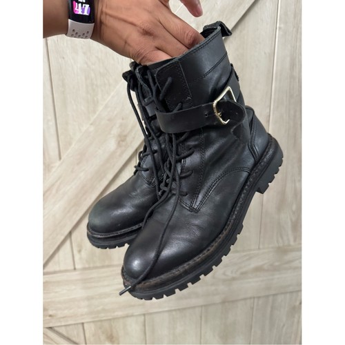 Zara black lace combat - lace-up,