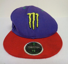 Monster Energy Ball Cap Baseball Cap Purple Red Hat 7 3/8