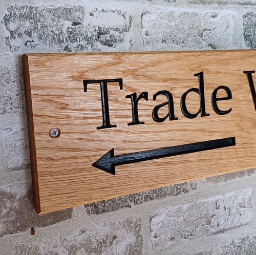 Oak house name sign black - sign,