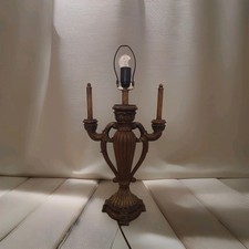 Vintage Carved Wood Table Lamp