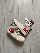 White Converse x Comme des garcon (CDG) play Chuck 70, size 5.5