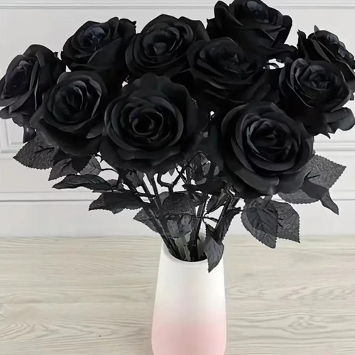 Black artificial rose - rose, flowers
