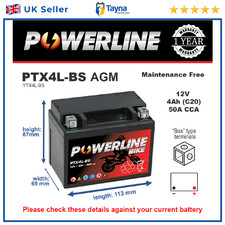 Powerline YT4LBS 12v Motorbike