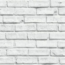 Arthouse 696800 White Wallpaper, Brick, 53 cm x 10.05 m, 623004/696800
