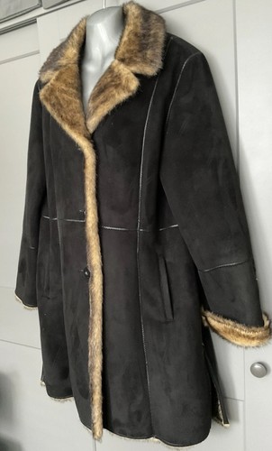 Faux suede fur coat - fur, medium