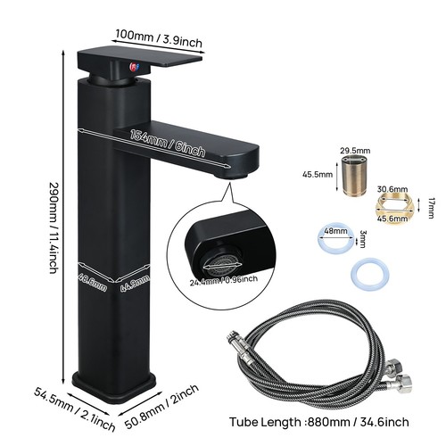 Black cloakroom basin mixer - black,