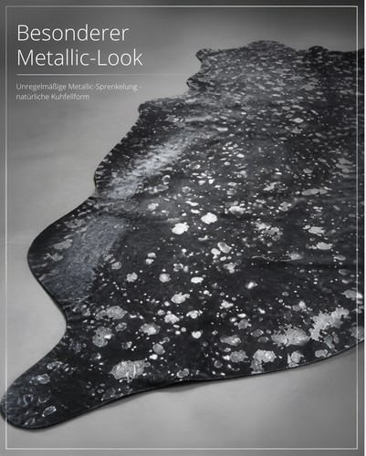 Kare cowhide rug metallic look - rug,