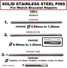 SOLID STAINLESS STEEL BARS PINS TUBES. Repairing Watch Bracelets. 3 Types