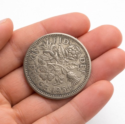 Vintage 1954 sixpence - 1954,