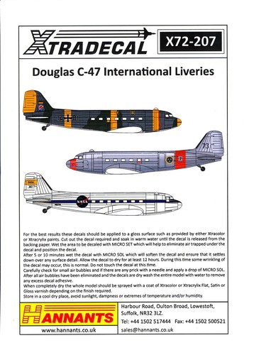 Xtra decals douglas c 47 - xtra,