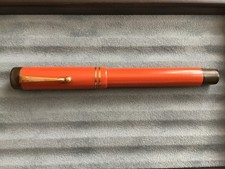 Vintage Parker Duofold Lucky Curve Senior Fountain Pen - Big Red! - new sac