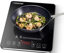 AMZCHEF Slim Induction Hob 2000W Portable Cooker Touch Control