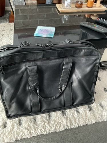Tumi black leather briefcase - tumi,