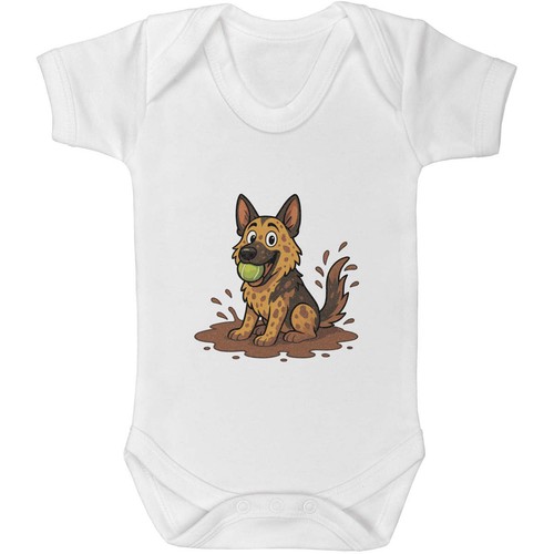Muddy german shepherd baby - shepherd',