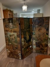 Victorian decoupage screen