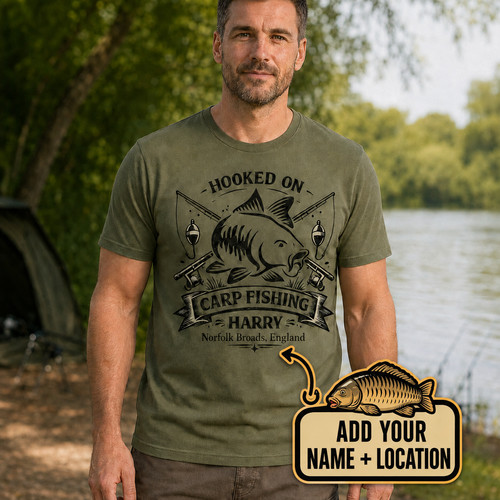 Personalised hooked carp - personalised,
