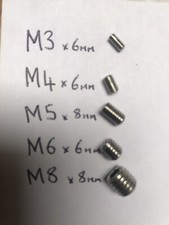 🇬🇧 Door Lever  Grub Screws Multi-pack X5 Range: M3,M4,M5,M6,M8 Knob Variety
