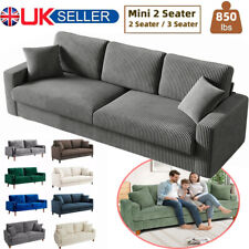 Large 256cm 3 4 Seater Modern Corduroy Sofa Pillow Couch Settee Love Seat Room