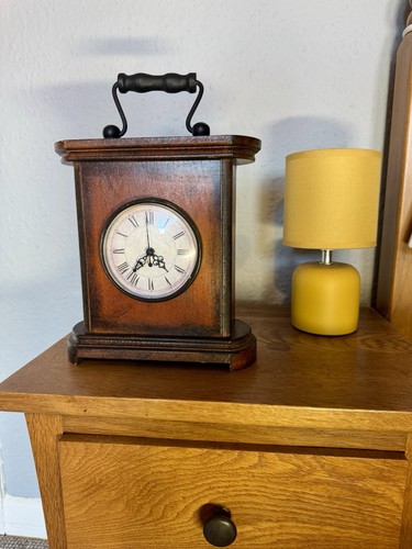 Mahogany mantel clock antique - mahogany, clock: