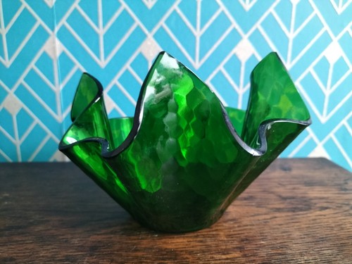 Vintage art glass handkerchief - vintage,