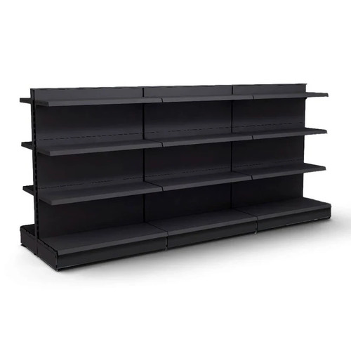 Black retail gondola shelving - retail,