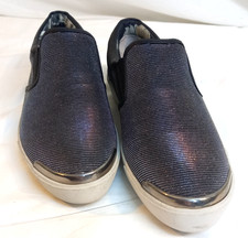 Ted Baker London Metallic Pumps Black Silver Coloured Flat Trainers Slip On UK 5