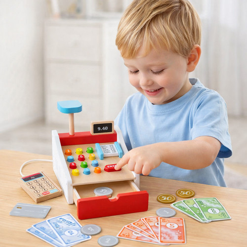 Cute wooden toy cash register - cute,