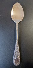 Antique Silver Venetian Pattern Spoon. Embossed on both sides. 155mm x 35m