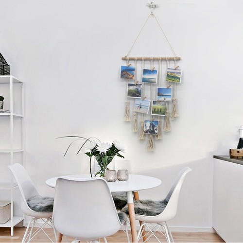 Macrame hanging photo display - macrame,