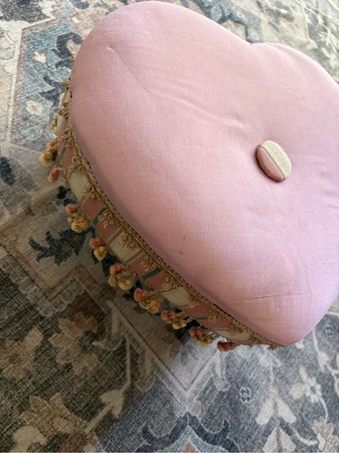 Vintage pink heart - heart, footstool