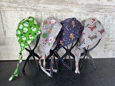 Unisex Tie back scrub cap/theatre hat (nurse/doctor/chef/dentist/vet) Xmas