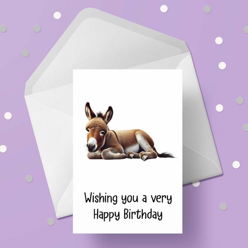Donkey birthday card - birthday, 03