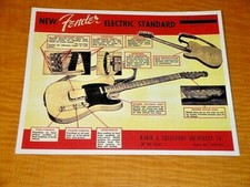 VINTAGE FENDER TELECASTER BROADCASTER PROMO AD FLYER $10