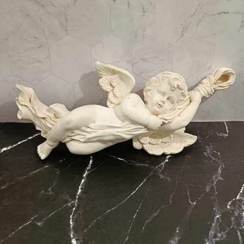 Large cherub angel plaster - cherub,