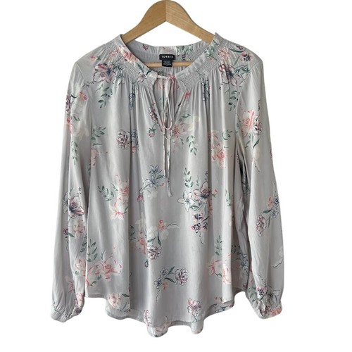Torrid grey floral smocked - torrid,