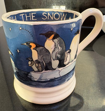 EMMA BRIDGEWATER WINTER PENGUINS HALF PINT MUG. NEW. RARE DISCONTINUED