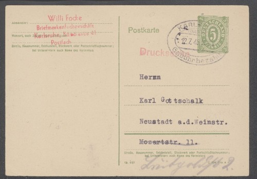 Post 900 karlsruhe - am-post,, fee