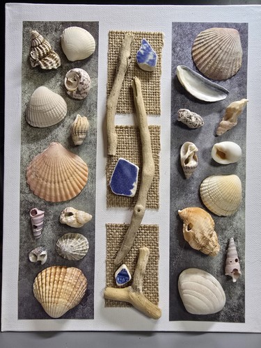 Coastal mixed media - art, with