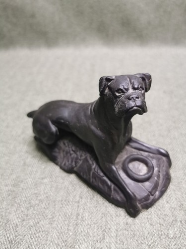 Vintage hand carved boxer dog - vintage,