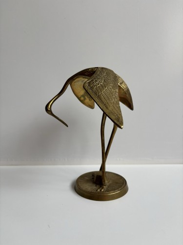 Vintage solid brass crane - vintage,