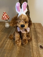 Brown Fluffy Dog With Bunny Rabbit Ears Soft Toy Dan Dee Collectors Choice Rare