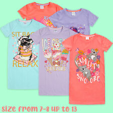 Girls Kids Nightdresses Short Sleeve Nightdress Nightie Age 7-13 Summer Nighty