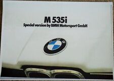 BMW M535i M 535i 535 Petrol E12 1980 1981 UK Motorsport Brochure 5-Series P/COPY