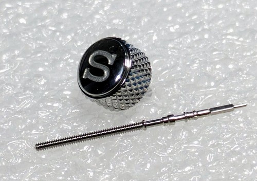 Silver knurled crown for - silver, s